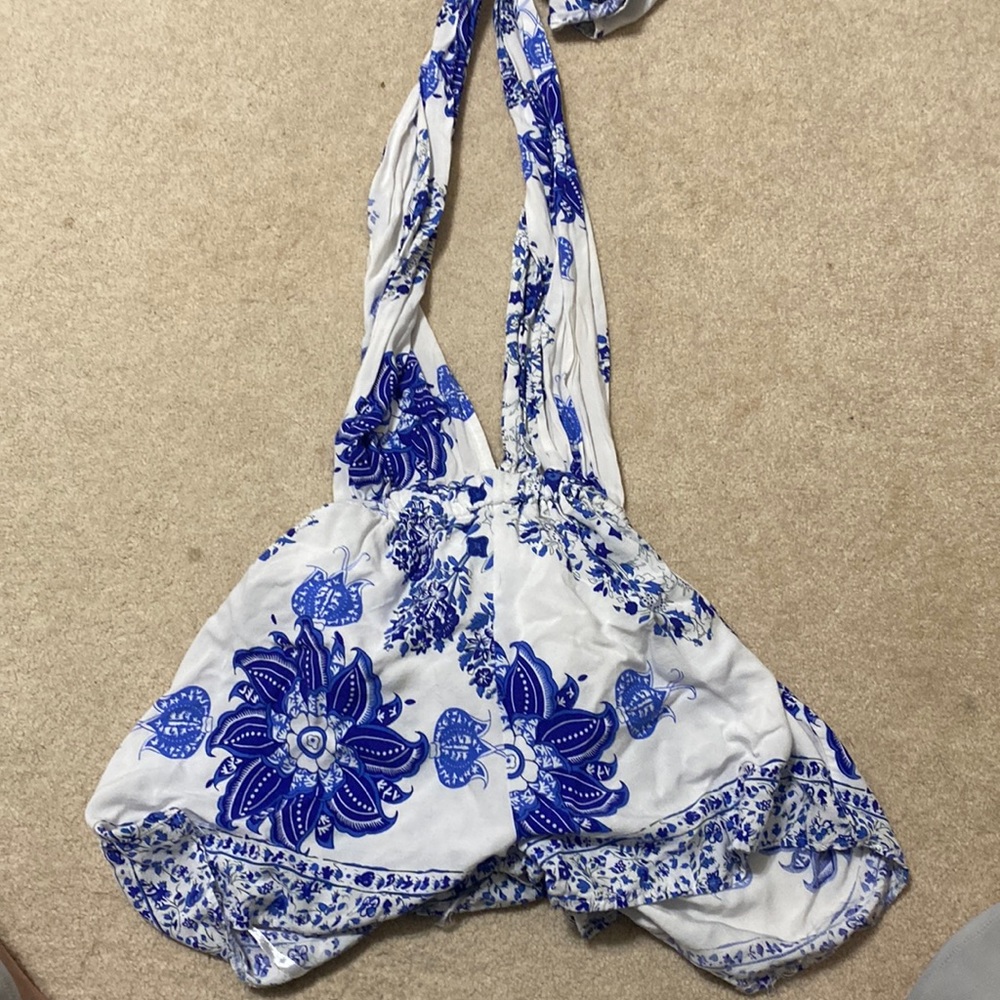 Strapped short romper